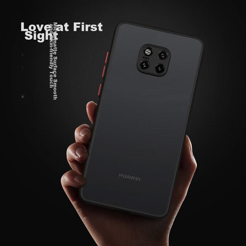 Huawei Mate 20 Pro Phone Case, Mate 20 Pro Full Lens Protection, Shockproof, Anti-Fingerprint, Silicone Soft Edge, Contrasting Color Transparent Black