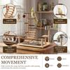 Wooden Parrot Play Stand Multi Level Parrot Playground with Ladder Swing and Feeding Cup Bird Toys Birdcage Accessories for Pet