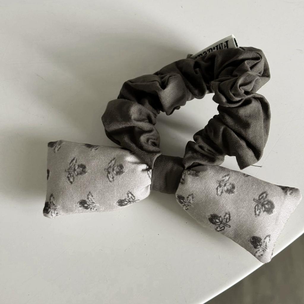 Retro Style Simple Wrapped Double Deck Striped Wooden Ear Edge Elastic Hair Rope Lazy High-End Ball Hair Band  Scrunchie