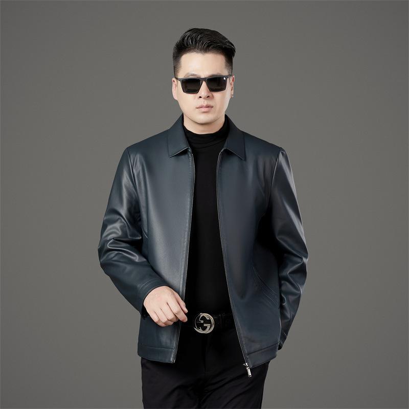 Куртка из натуральной кожи, осеннее и зимнее пальто, повседневная мужская овчина высокого класса плюс бархат, потертая кожа, трендовая одежда