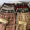 Women's High-Waisted Fleece-Lined Wool Plaid Wide-Leg Pants