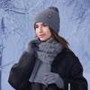 Winter Warm Hat Scarf Gloves Three-piece Women's Outdoor Fleece Thickened Ear Protector Head Knitted Wool Cap