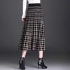 Юбки-плиссе осень-зима, трикотажные, женские, с высокой талией, универсальные, средней длины, А-силуэта