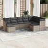 VidaXL Garden Lounge Set 9 Pcs with Grey Cushions Wicker 3218570