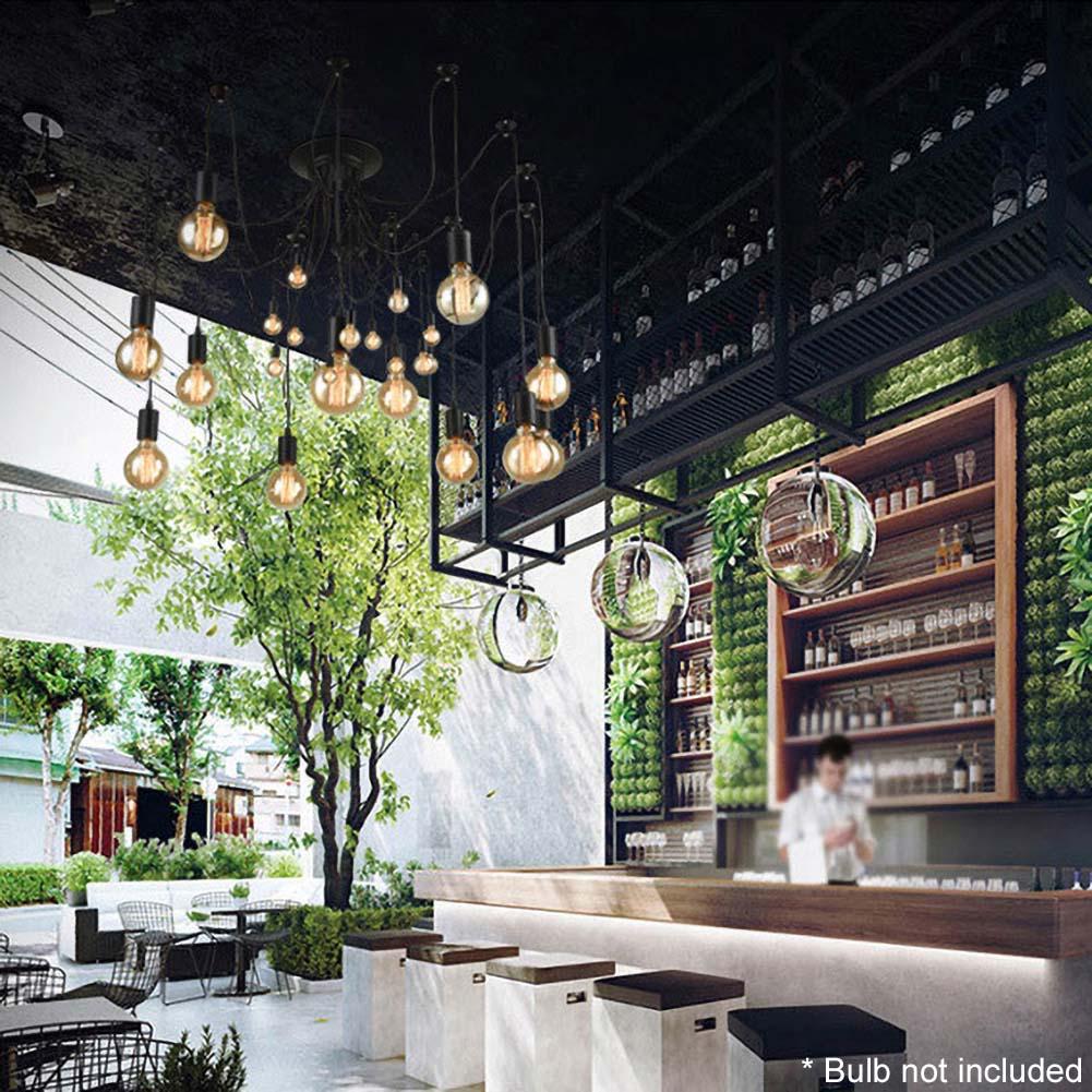 Мода Ретро E27 Творческая домашняя мебель Украшение Черное потолочное освещение