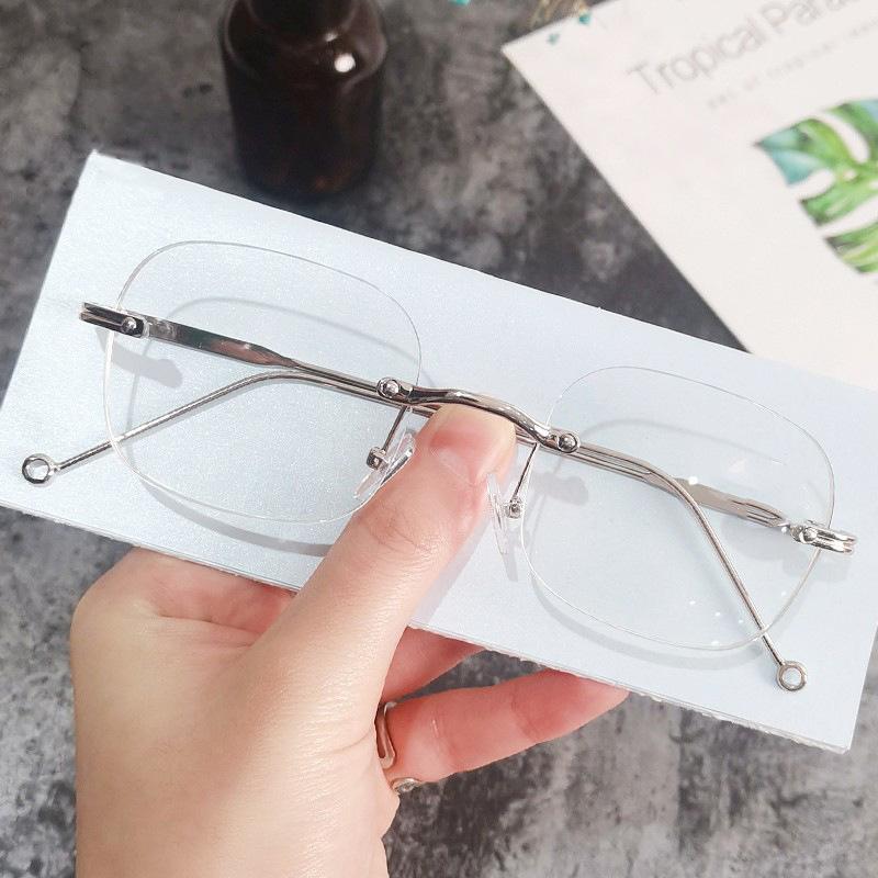 Женские безободковые очки для миопии, квадратные очки для близи, готовые оптические очки по рецепту, минус диоптрии