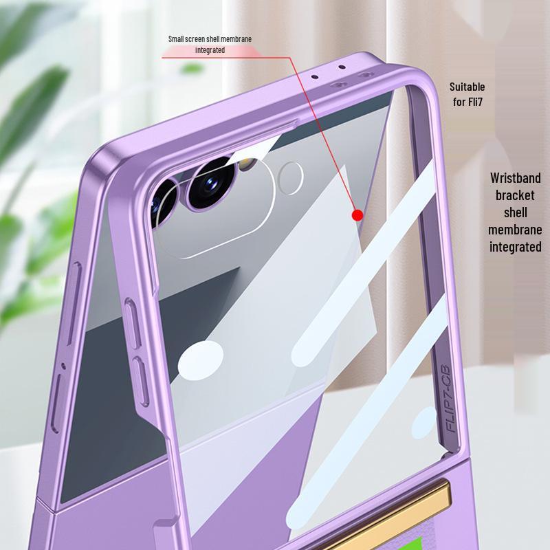 Ультратонкий модный браслет-чехол для Samsung Z Flip7 - Однотонный с противошпионской защитной пленкой