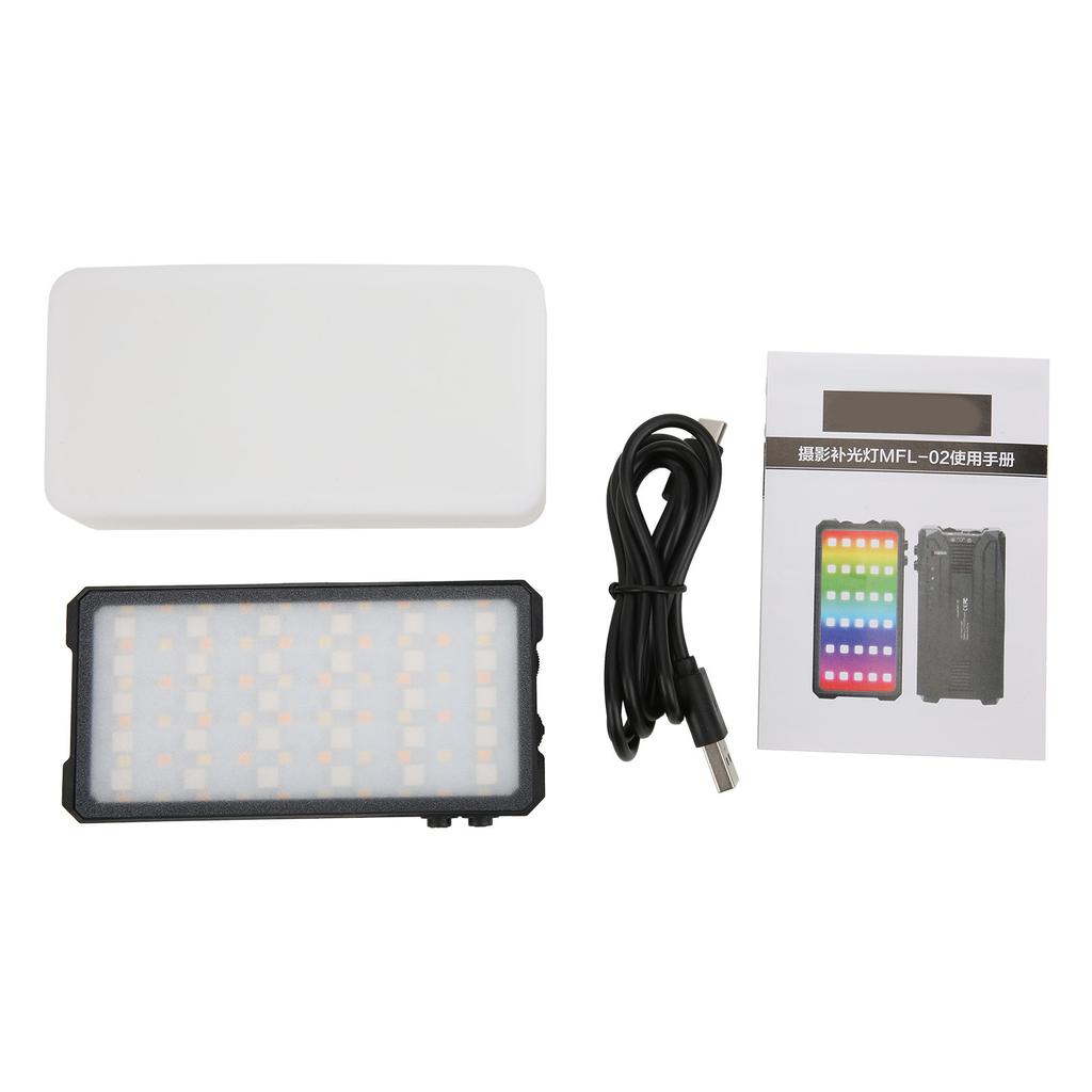 Manbily MFL‑02 RGB Fill Light With Soft Light Cover 3000K‑6500K Adjustable Full Color LED Video