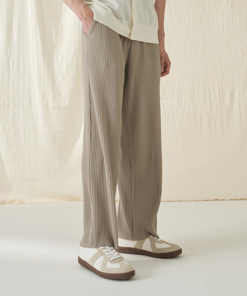 210EDIT Pleated Semi-Wide Pants_Zd2Pt161_Beg