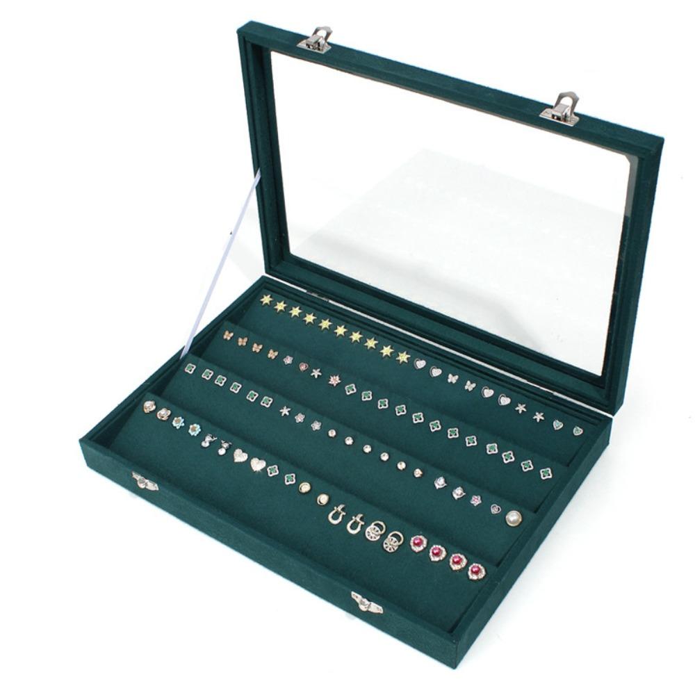 Кольца Бархатная шкатулка для украшений Серьги Витрина для украшений Однотонный лоток для хранения украшений Подарок