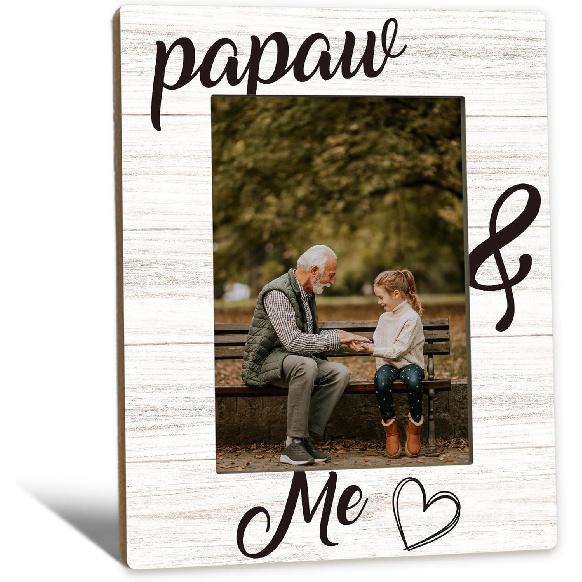 Fathers Day Pops Picture Frames - Grandpa Photo Frame, PopsGrandpa Gifts for Father's Day Birthday from Grandkids Grandchildren, Pops and Me Picture