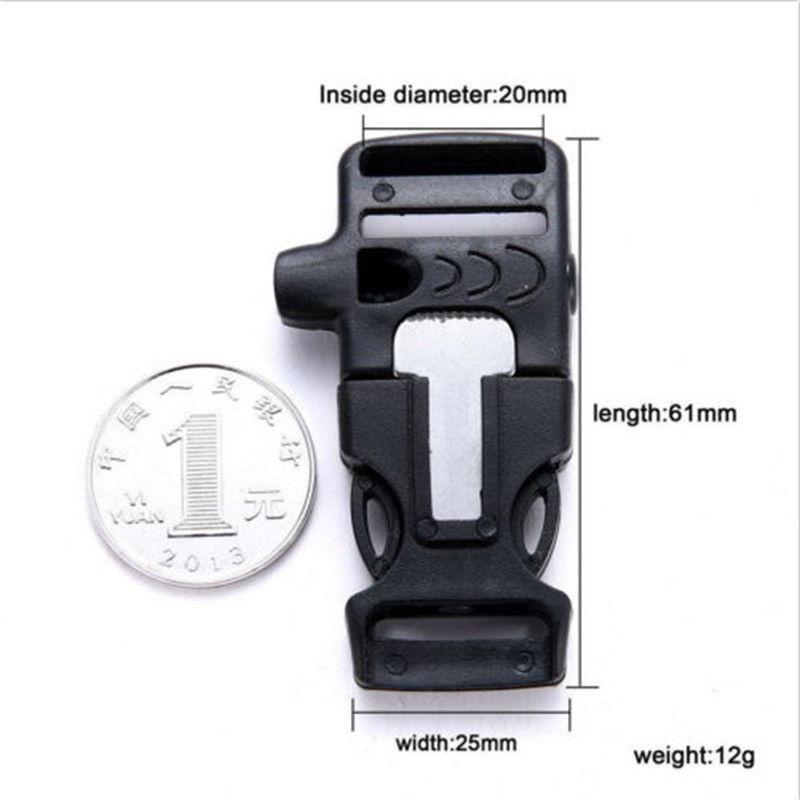 Браслет для выживания с парашютным шнуром, пряжкой для огнива, набором скребков и свистка