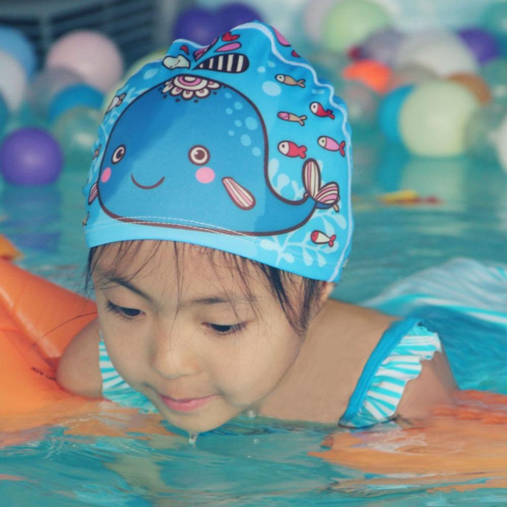 Comfortable Kids Swim Caps Cartoon Children's Cartoon Caps New Baby Ear Protector Calico Swim Cap