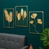 Metal Leaf Plant Wall Decor Wrought Iron Wall Hanging Non-perforated Wall Pictures Mural Living Room Bedroom Nordic Home Decor