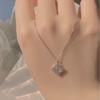 925 Silver Clover Necklace for Women , French Style , Diamond & Zircon Inlay , Elegant Daily Wear , Party Jewelry