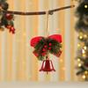 Christmas Tree Ornament Bow Pine Branches Decorative Bells Home Ambiance Doorway Wind Chime Decoration