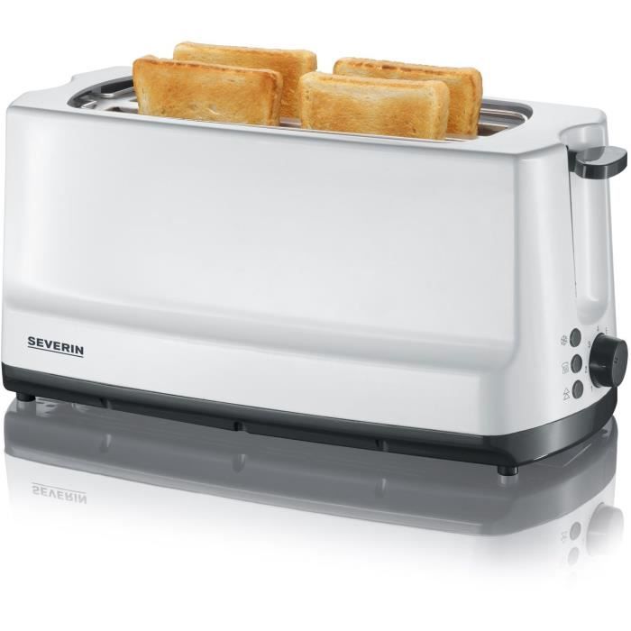 SEVERIN AT2234 Toaster - 2 Long Slots for 4 Slices - Defrost Function - Pastry Support