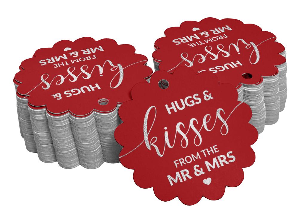 Inkdotpot Настоящая золотая фольга Объятия и поцелуи Свадебные бирки Бирки-сувениры Подвесные бумажные бирки 100