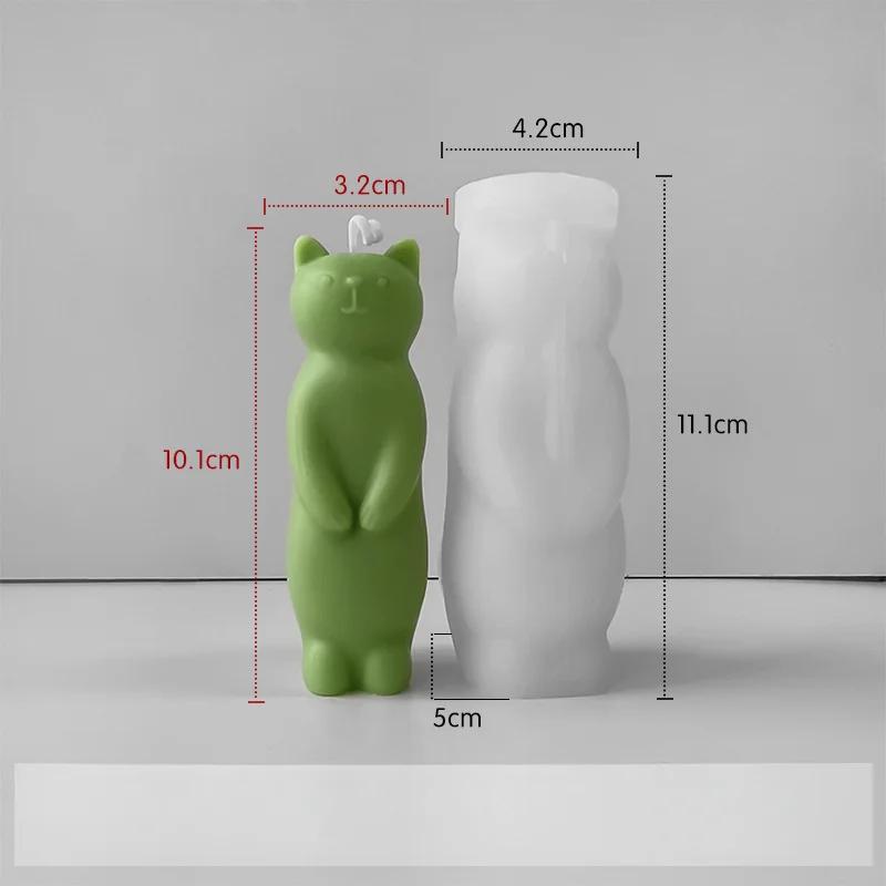 Adorable Standing Cat - Shaped Candles In Various Colors: A Charming Decor for Your Bookshelf and Home
