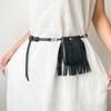 Zinc Zinc Alloy Tassel Belt PU Leather Pocket Belts Trendy Waistband with Bag Streetwear