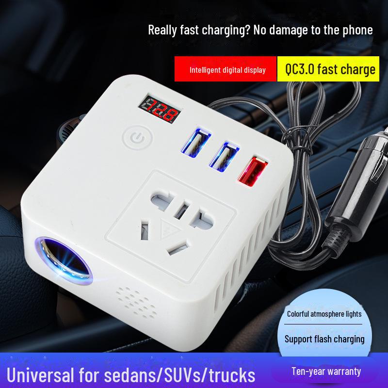 Автомобильный инвертор Magic Cube 12 В в 220 В с зарядным устройством USB QC3.0 для мобильных телефонов и удлинителем для грузовиков 24 В