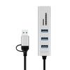 Hub USB 3.0 LogiLink 3xUSB-A SD/microSD card reader 2in1 USB-A/USB-C 5 Gbs