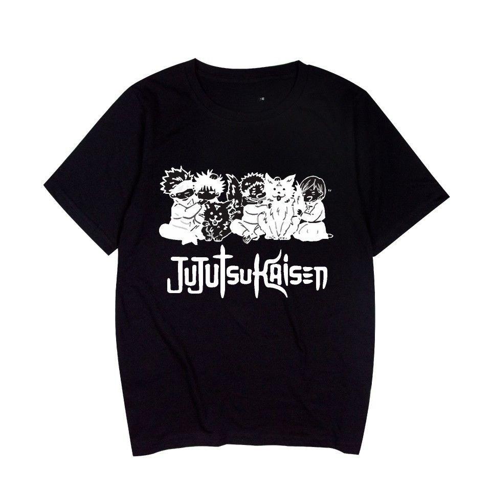 Лето 2025 Новинка Jujutsu Kaisen Spell Back To Fight Around Свободный мужской и женский пуловер Футболка с коротким рукавом Лето