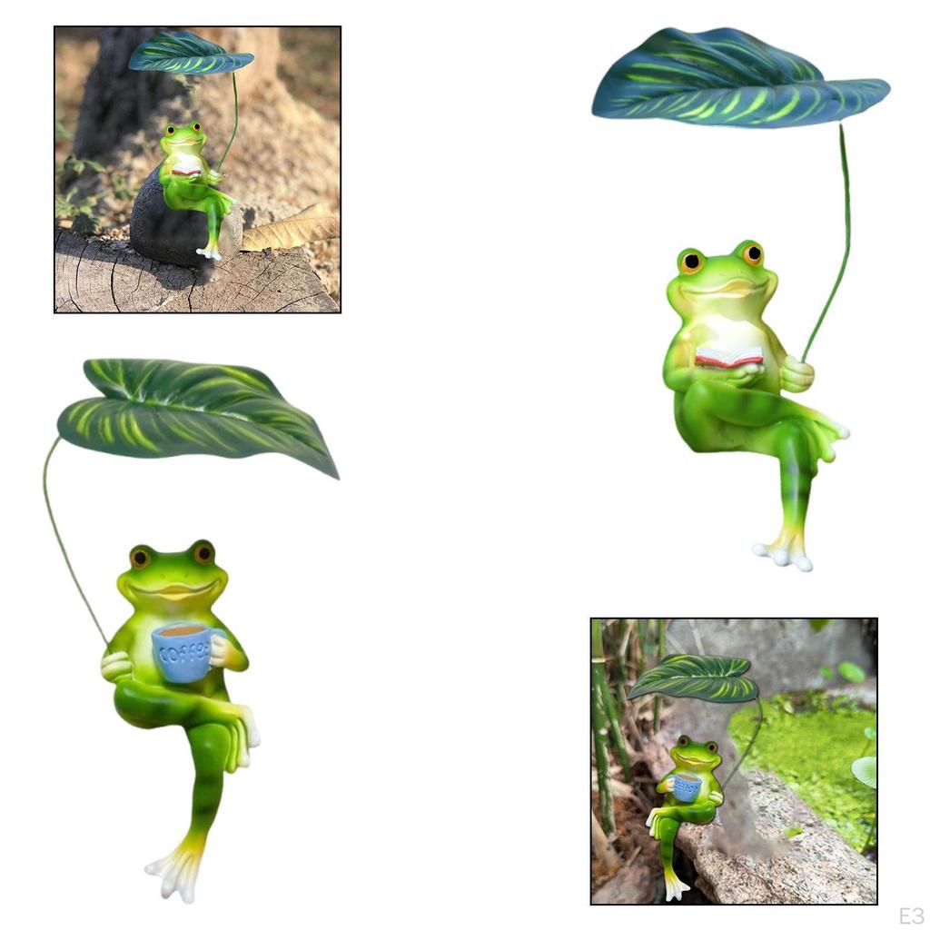 Animal Sculpture Frog Statue for Lawn Desktop Park Ornament Resin Figurine Party Favor
