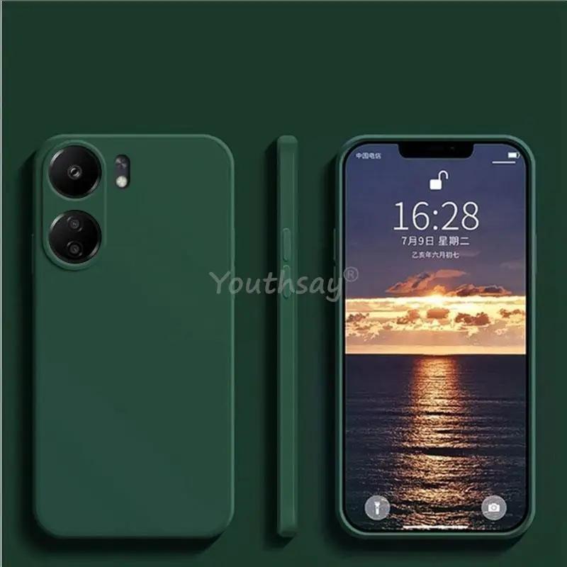 Для Redmi 13C Чехол из жидкого силикона Xiaomi Redmi 13C 12C 12 Чехол Fundas Coque Мягкий ТПУ Защита камеры Бампер Redmi 13C
