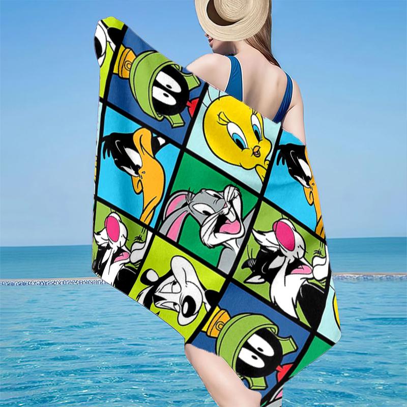 Cartoon rabbit Yellow Bird Beach Towel, Super Soft Microfiber, Gift for Her/Him, Birthday, for Pool, Beach, Travel, Home Decor Fan gifts