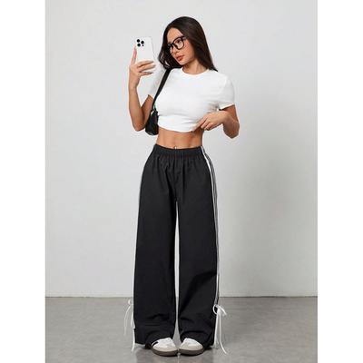 Повседневные брюки на лето Универсальные прямые брюки свободного кроя с широкими штанинами