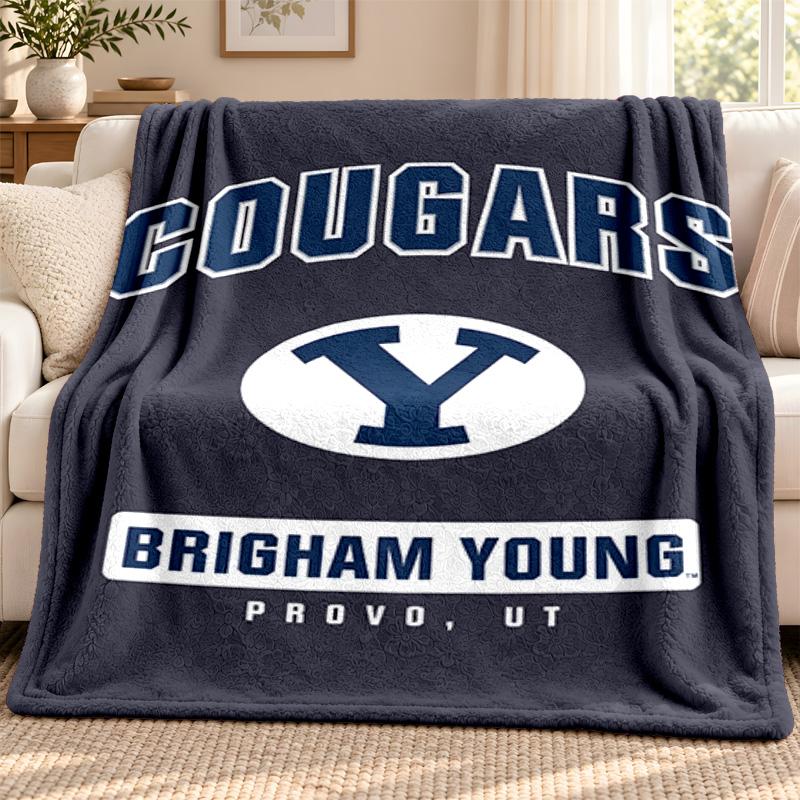 BYU Cougars blanket Flannel Blanket Soft Cozy Plush Throw for Sofa Bed Lightweight Home Decoration Outdoor camping