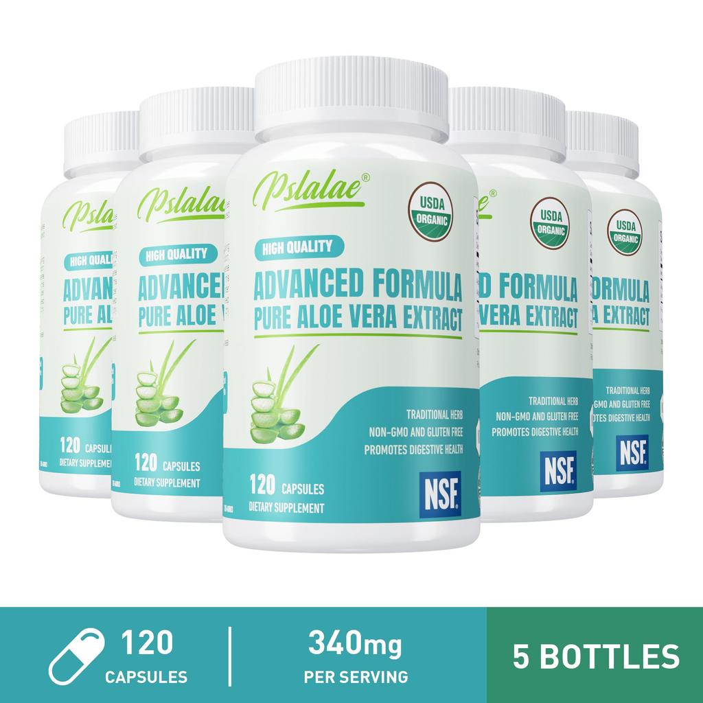 Organic aloe vera capsules, support gut health, immune health, suitable for both men and women.