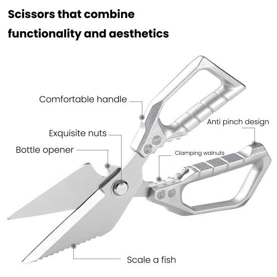 Кухонные ножницы Острые ножницы для костей курицы Ножницы шеф-повара из нержавеющей стали Сверхмощные для резки Рыба Мясо Птица Инструменты
