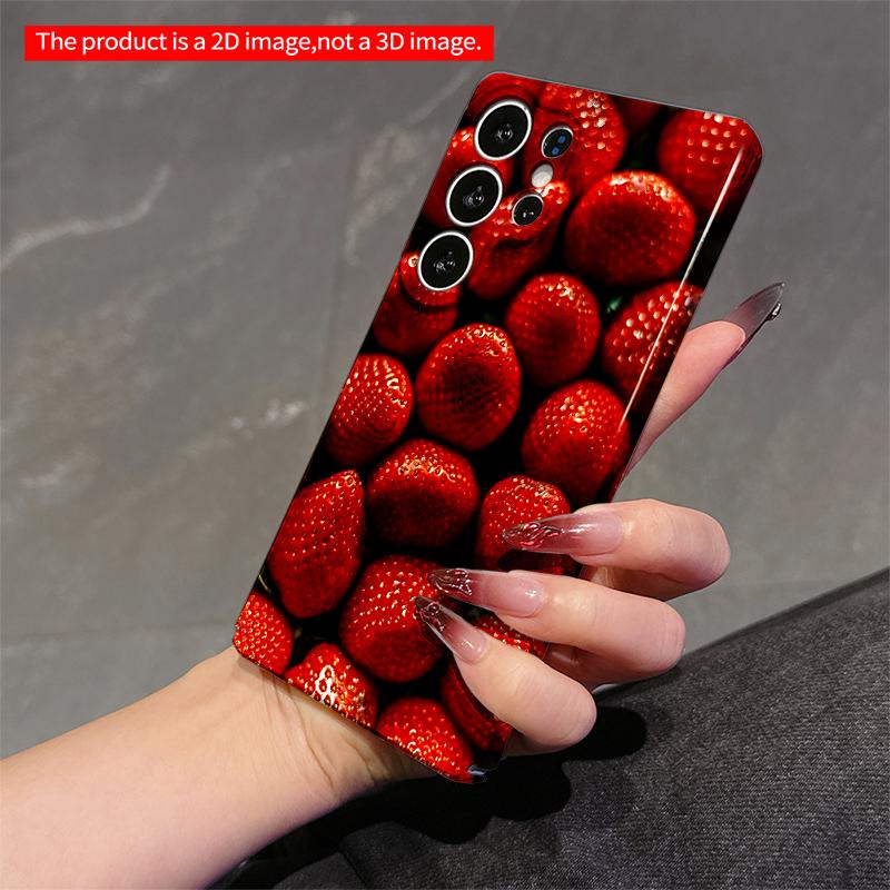 2DFlat Samsung phone case Vibrant Strawberry Cluster Phone Case Applicable to Galaxy S23 S24 S25ULTRA S26 A12 A14 A15 A16 A54 A55
