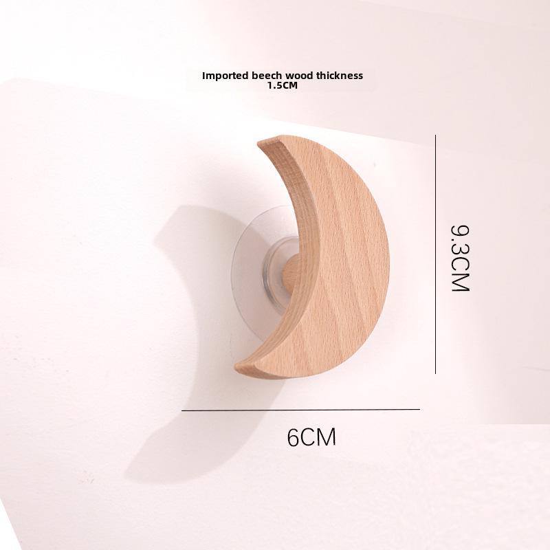 Японский милый крючок для стены из дерева в виде животного - лунный мультяшный дизайн в скандинавском стиле