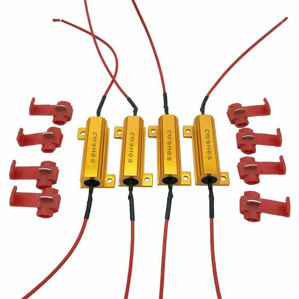 2/4 шт. 6 Ом 50 В Резистор нагрузки Декодер против мерцания Для светодиодной лампы Дневных ходовых огней Заднего хода Поворотного сигнала Противотуманной фары