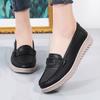 Fashion Women's Shoes Low Heel Breathable Leather Casual Single Shoes Large Size Soft Low Walking Work Mom Shoes