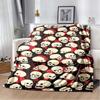 Black & Yellow Skull Flannel Blanket, Soft Warm Throw with Punk Skull Print, Cozy Bedding for Gothic & Rock Fans