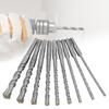Yousheng 9Pcs/Set 4mm-12mm Drill Bits Wide Application High Hardness Hard Alloy Electric Hammer SDS Plus Drill Bit for Workshop
