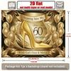 2D Блестящий Черно-Золотой Фон для 60-летия с Туфлей на Шпильке и Конфетти Фотофон