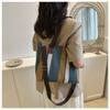 Big Bag Women's Fashion Striped Canvas Commuter Tote Stylish One-shoulder Crossbody Mommy Bag