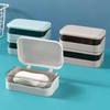 Простая прозрачная коробка для слива с клапаном, водонепроницаемая коробка для хранения мыла для ванной комнаты и туалета, общежития, дома, для путешествий, большая мыльница