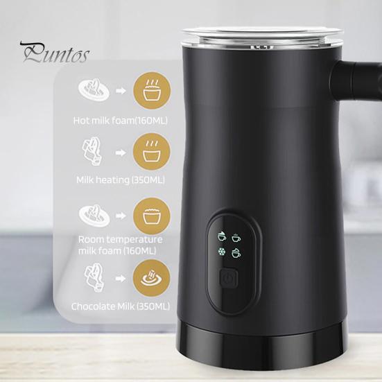 Electric Milk Frother with Non-Stick Coating Large Capacity Low Noise Dishwasher Safe UK Plug Multifunctional Automatic Warm Cold Foam Maker