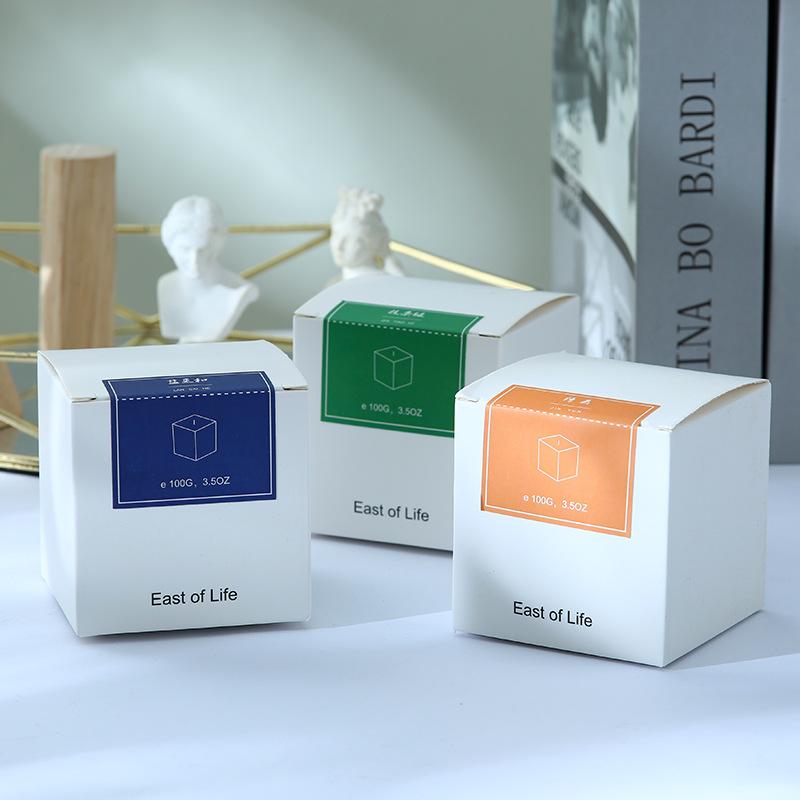 DIY Handmade Soy Wax Square Cup Aromatherapy Candle Romantic Incense Candle Proposal Candle Candle Dinner Birthday Party