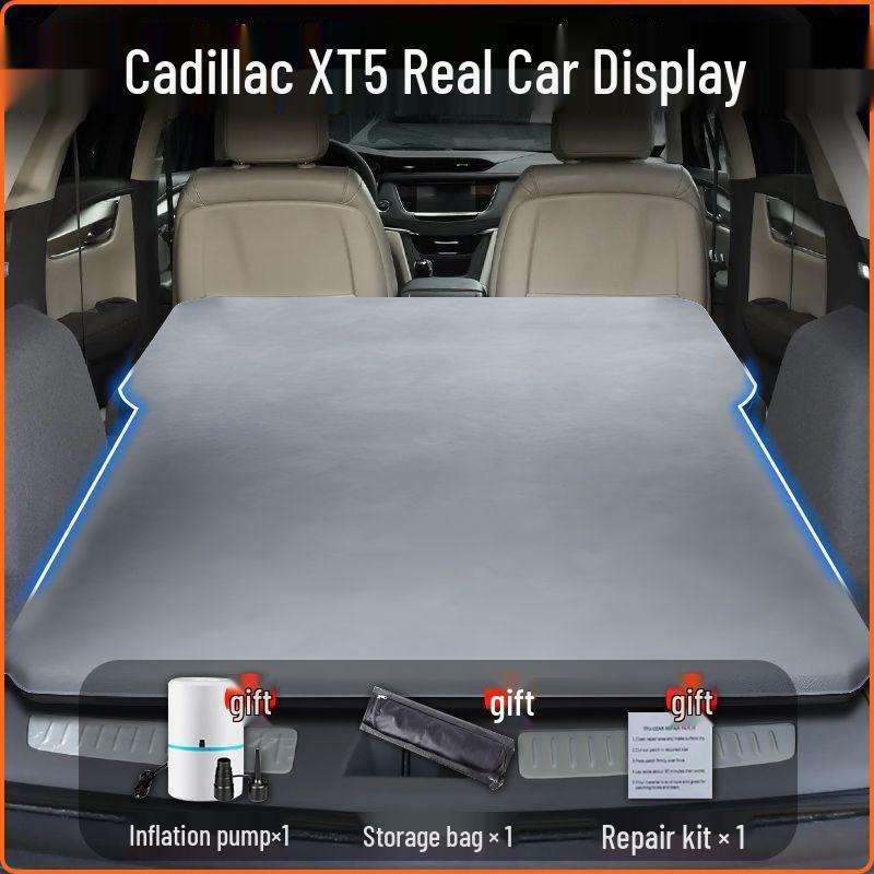 Cadillac XT5 Trunk Bed: No-Inflate Car Travel Mattress for Rear Seating.