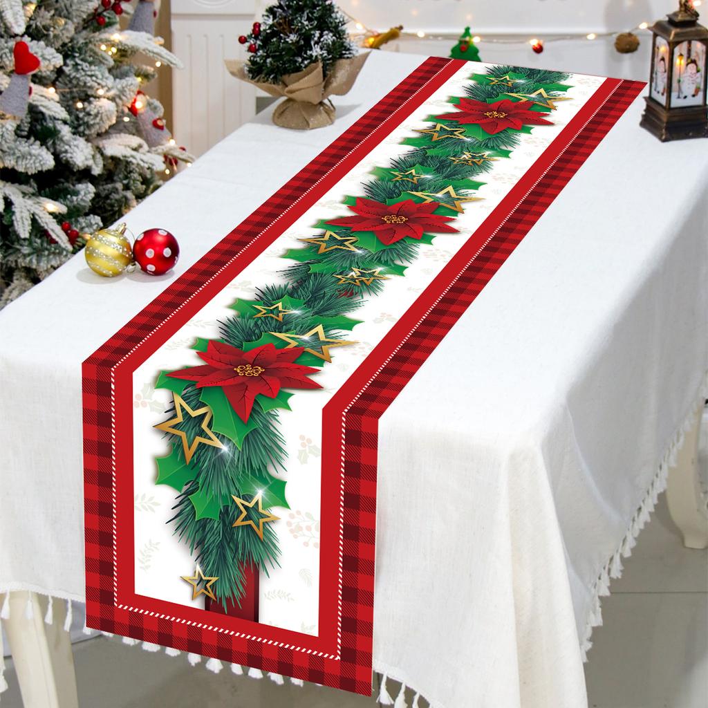 Рождественская дорожка для стола Веселые рождественские украшения для дома 2024 года дорожка для стола Рождественские украшения Navidad Natal Подарок на Новый год 2025