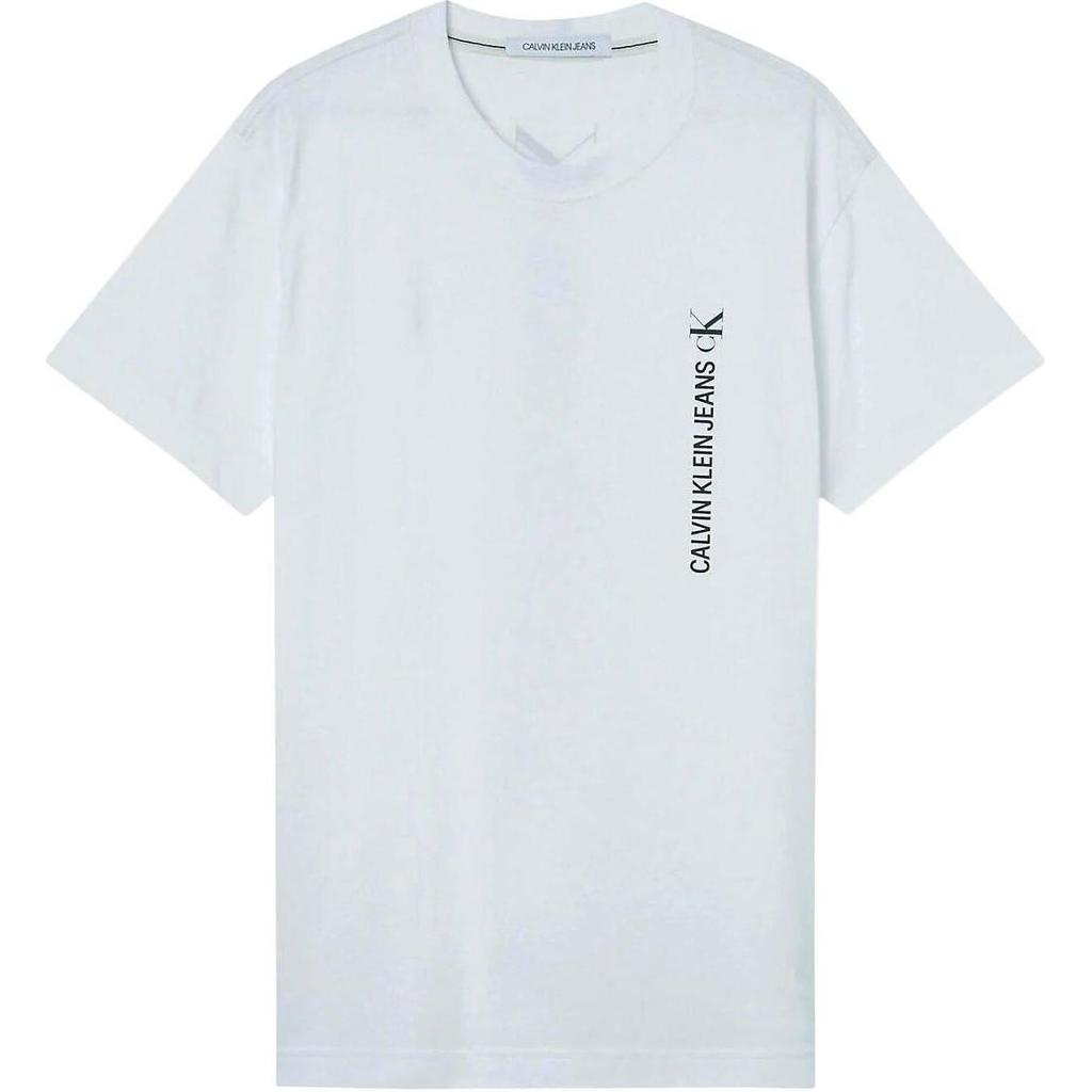 Calvin Klein Футболка с коротким рукавом и круглым вырезом, мужские топы, белая J30J318303-YAF