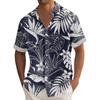 Гавайская рубашка для мужчин, мужские винтажные рубашки для боулинга на пуговицах, летняя пляжная рубашка с коротким рукавом