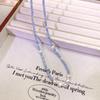 Natural aquamarine crushed silver baroque freshwater pearl necklace - versatile for everyday wear